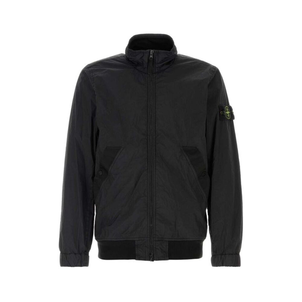 Stone Island Men Black Nylon Bomber Jacket
